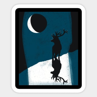 Moonlit deer Sticker